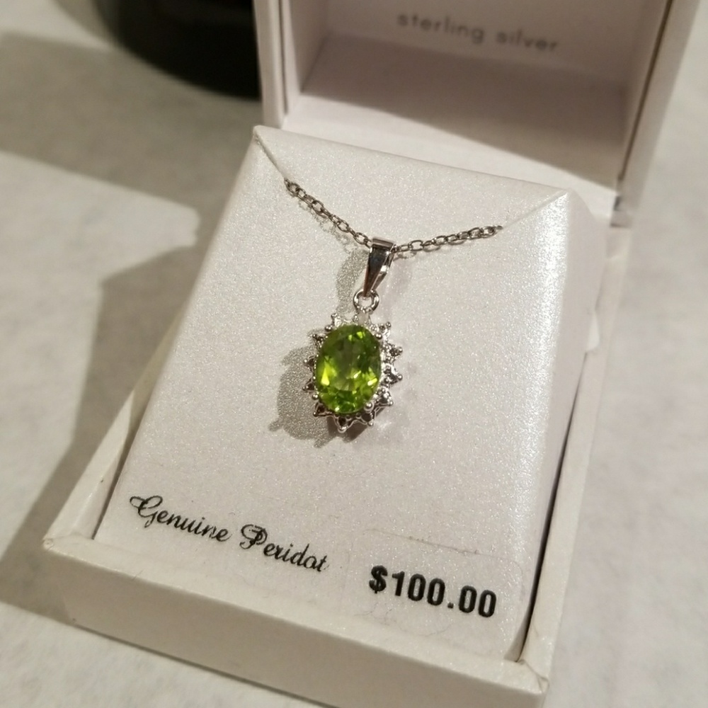 Radiant Gem Sterling Silver Peridot Pendant